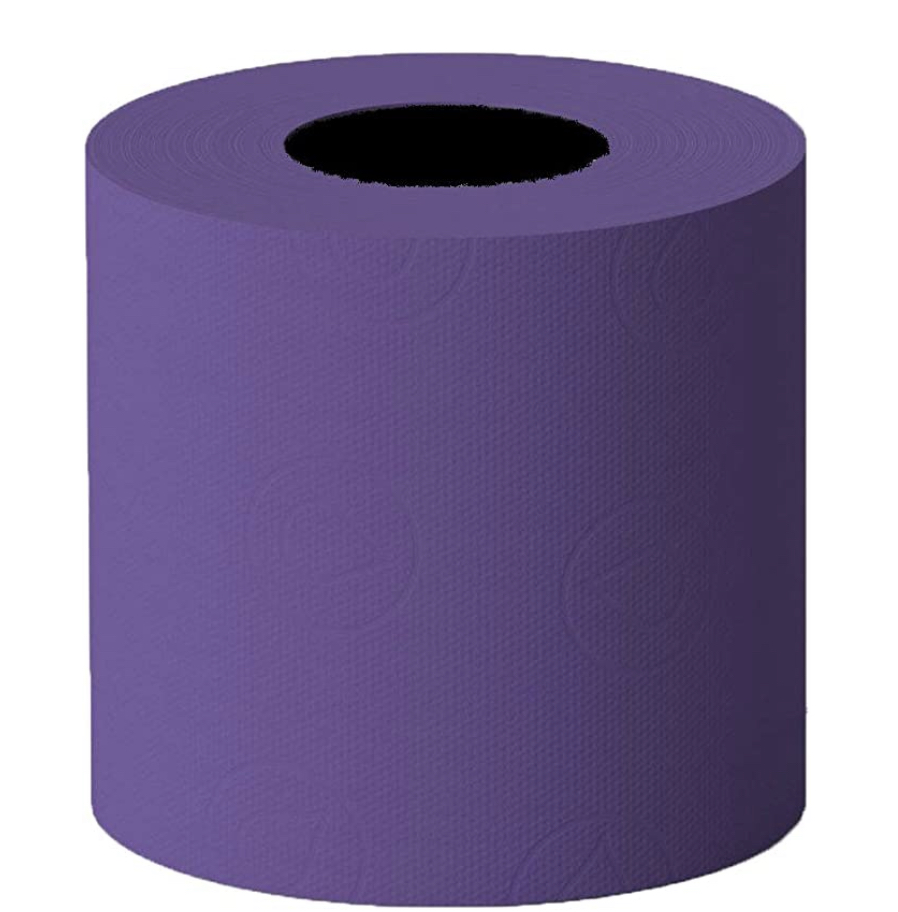 Purple toilet paper.