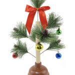 Toilet plunger that looks like a christmas tree