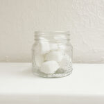 Shower bombs for colds in a glass jar.
